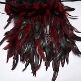Goth Asymmetric Feather Shawl