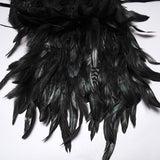 Goth Asymmetric Feather Shawl
