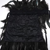 Goth Asymmetric Feather Shawl