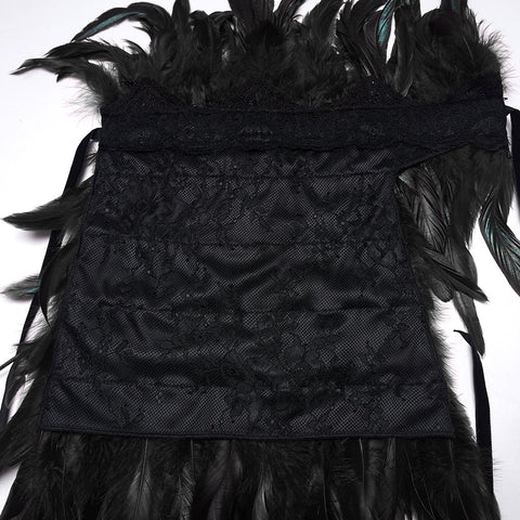 Goth Asymmetric Feather Shawl