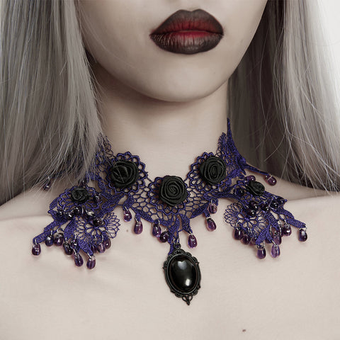 Noble Rose Lace Goth Necklace