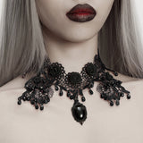 Noble Rose Lace Goth Necklace