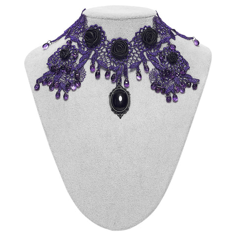 Noble Rose Lace Goth Necklace
