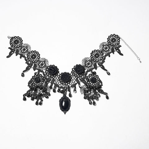 Noble Rose Lace Goth Necklace