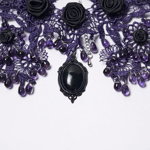 Noble Rose Lace Goth Necklace