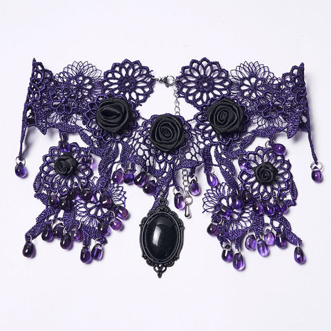 Noble Rose Lace Goth Necklace