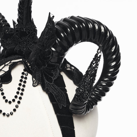 Goth Reversible Demon Horn Veil