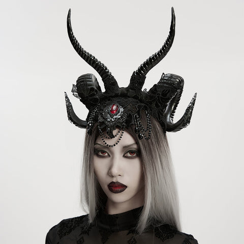 Goth Reversible Demon Horn Veil