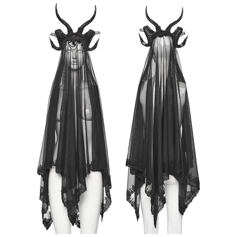 Goth Reversible Demon Horn Veil