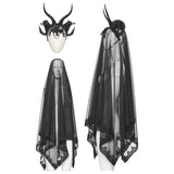Goth Reversible Demon Horn Veil