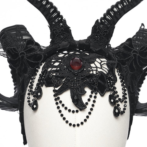 Goth Reversible Demon Horn Veil