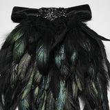 Men's Goth Feather Collar Pin