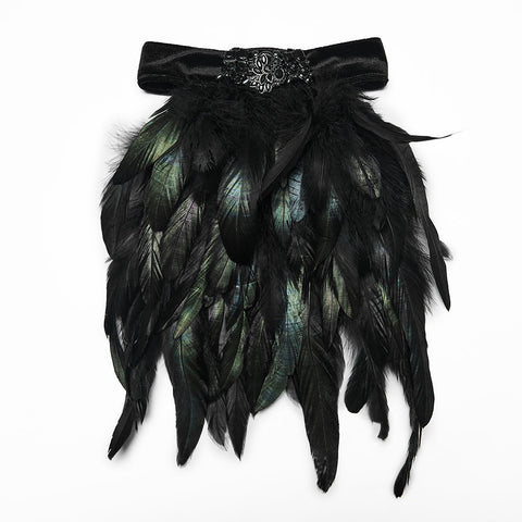 Men's Goth Feather Collar Pin