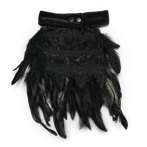 Men's Goth Feather Collar Pin