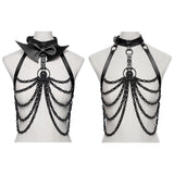 Punk Bat Bow Skull Chest Chain