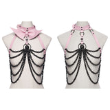 Punk Bat Bow Skull Chest Chain