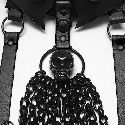 Punk Bat Bow Skull Chest Chain