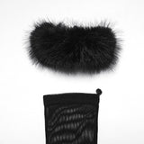 Fluffy Goth Gloves
