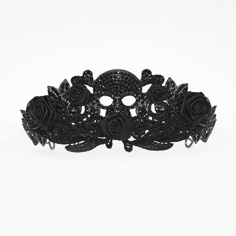 Goth Rose Skull Crown