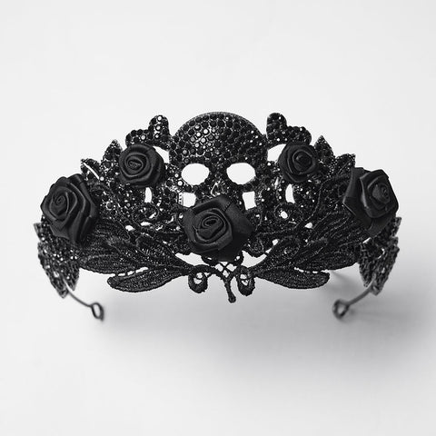 Goth Rose Skull Crown