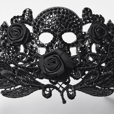 Goth Rose Skull Crown