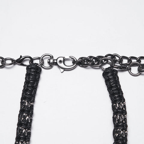 Doomsday Punk Snake-Wrapped Skull Necklace