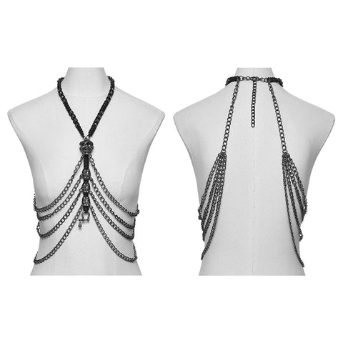 Doomsday Punk Snake-Wrapped Skull Necklace