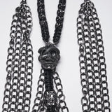 Doomsday Punk Snake-Wrapped Skull Necklace