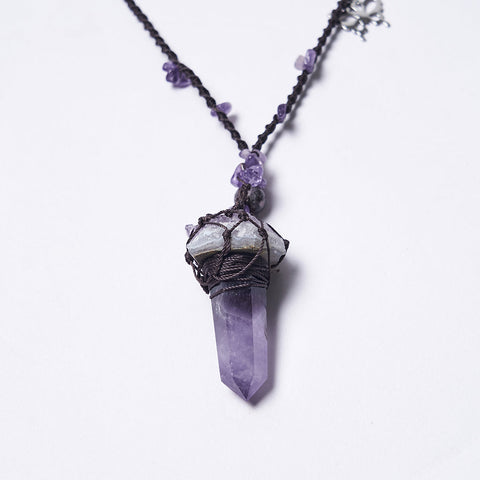 Natural Crystal Woven Necklace