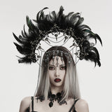 Goth Goddess Feather Hair Hoop