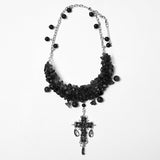Goth Crystal Cross Necklace