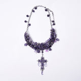 Goth Crystal Cross Necklace