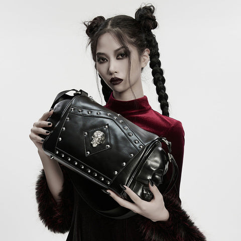 Punk Metal Leather Skull Bag