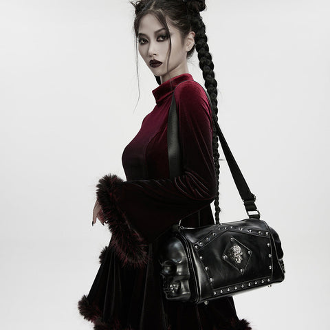 Punk Metal Leather Skull Bag