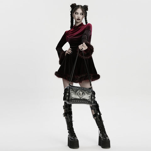 Punk Metal Leather Skull Bag