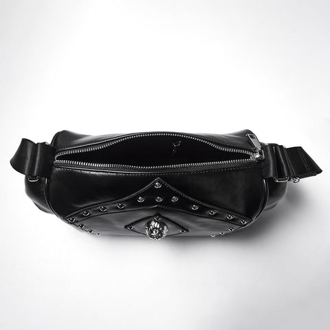 Punk Metal Leather Skull Bag