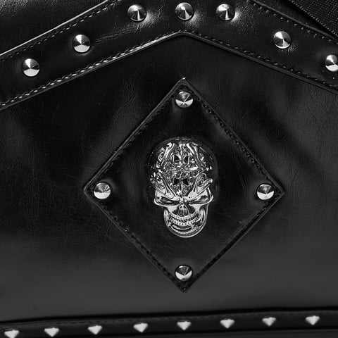 Punk Metal Leather Skull Bag