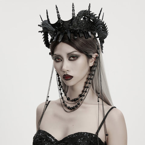Goth Coiling Dragon Chain Crown