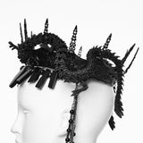 Goth Coiling Dragon Chain Crown