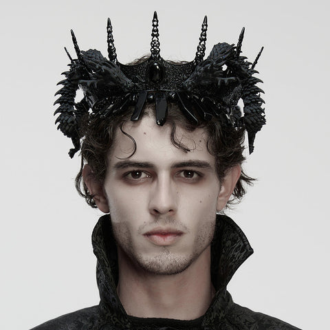 Goth Coiling Dragon Crown For Men