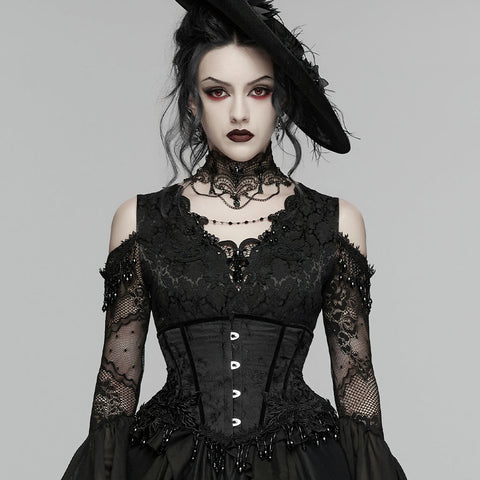 Goth Rose Tassel Corset