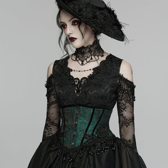 Goth Rose Tassel Corset