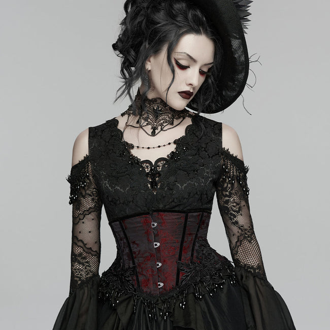 Goth Rose Tassel Corset