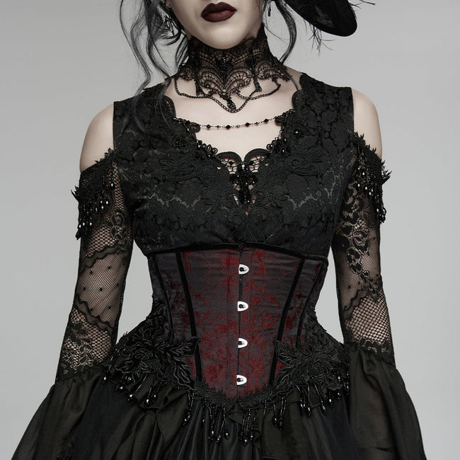 Goth Rose Tassel Corset