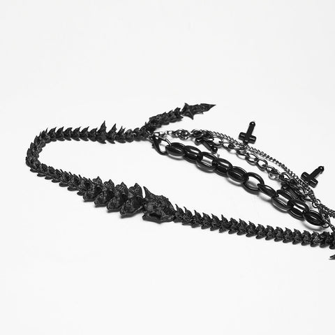 Punk Devil Dragon Bone Necklace