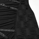 Punk asymmetrical splicing hooded vest