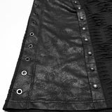 Punk asymmetrical splicing hooded vest
