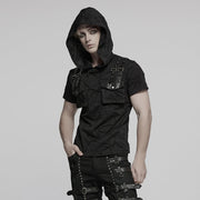 Punk Cracked Hooded T-shirt