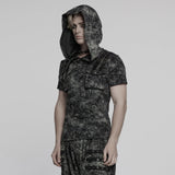 Punk Cracked Hooded T-shirt