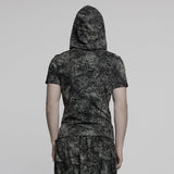 Punk Cracked Hooded T-shirt